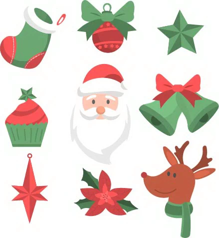 圣诞节元素252套(圣诞老人圣诞树图标LOGO插画材AI矢量ai格式+psd分层图素材)(136)